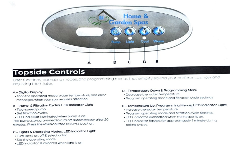 Hot Tub Topside Controls